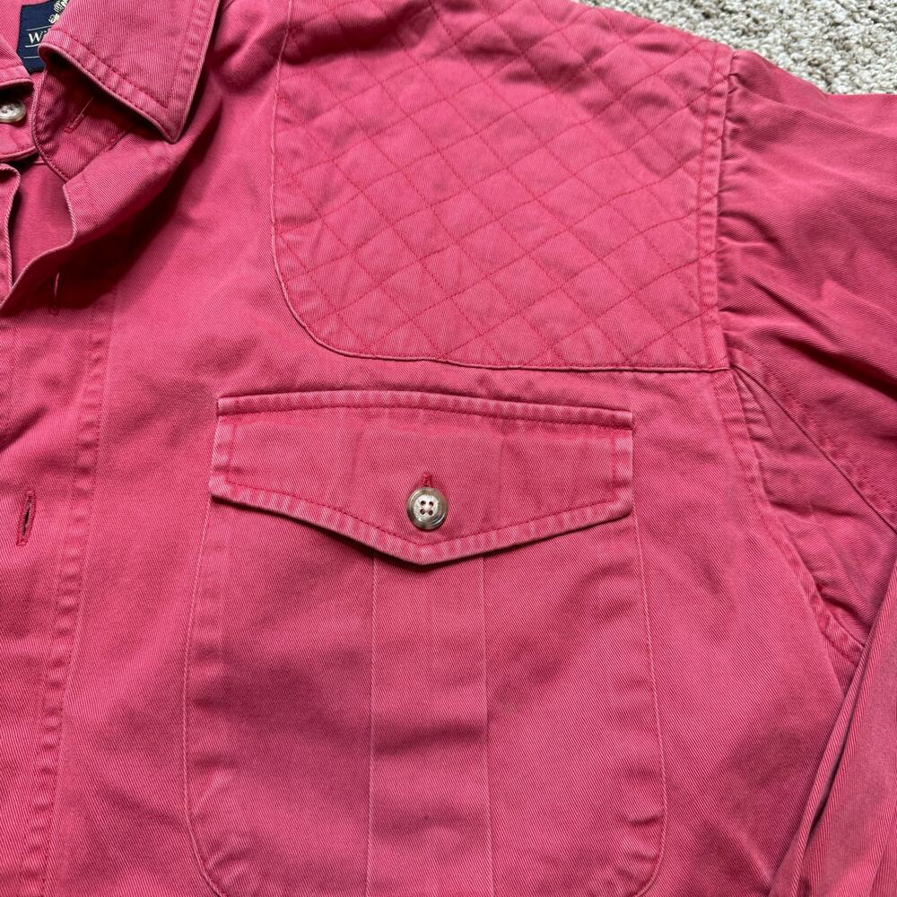 VINTAGE Willis Geiger Button Down Shirt Men Large Red Hunting Shooting 90s - Picture 3 of 6